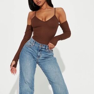 strapped + long sleeve body suit with thumb holes